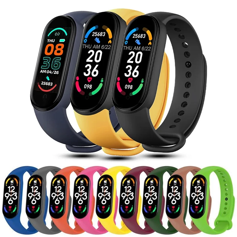 

Ремешок силиконовый для Xiaomi Mi Band 7 6 5 4 3, 3/4