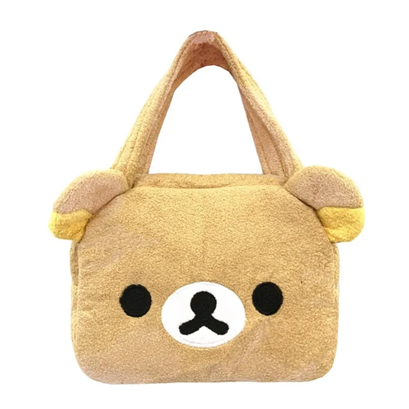 

Cute Rilakkuma Plush Handbags for Women Kawaii Small Mini Bag Ladies Hand Bags Girls Kids Bear Anime Top Handle Bag Storage