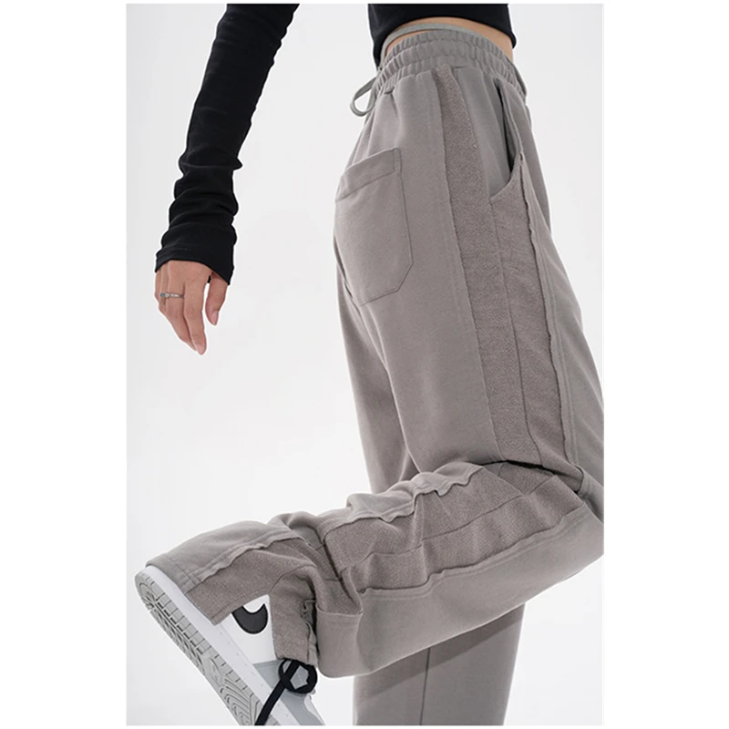 Женские спортивные брюки с завышенной талией прямые мешковатые винтажные