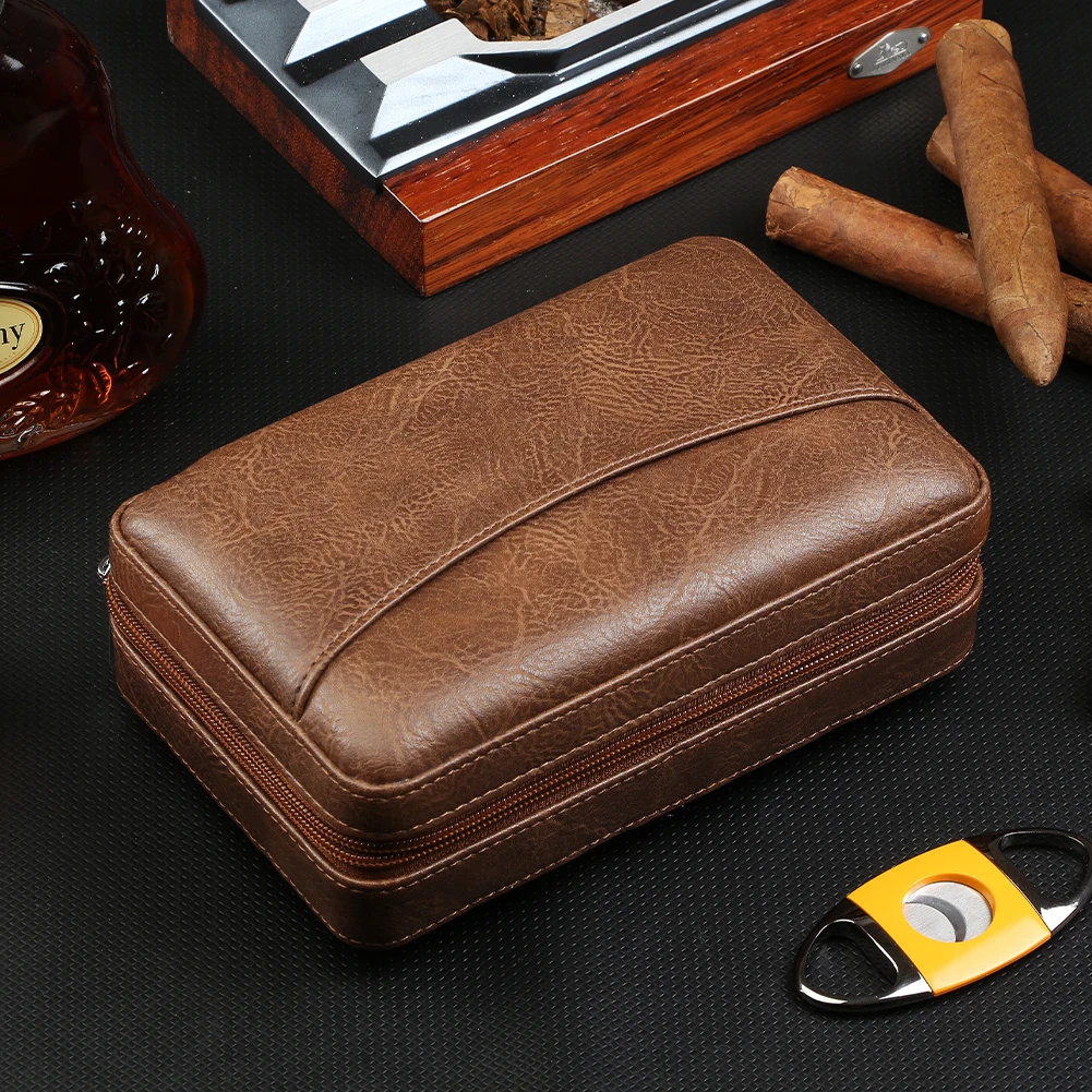 GALINER Humidor Cigar Box Luxury Lining Cedar Wooden Cigars Case Storage Portable Travel Humidor Leather