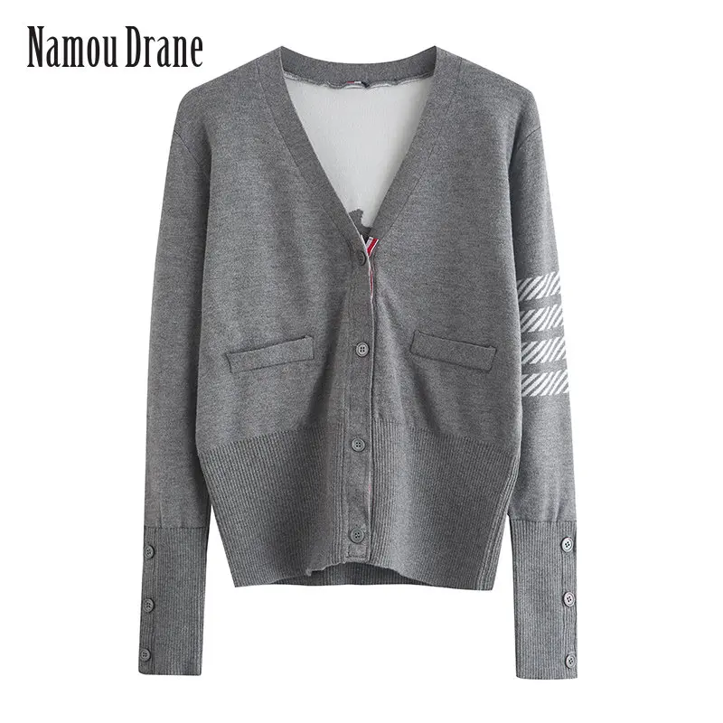 

2022 Autumn Winter New Knitwear Women New College Style Cardigan Long Sleeve Inside and Outside The Jacket Jacket Women
