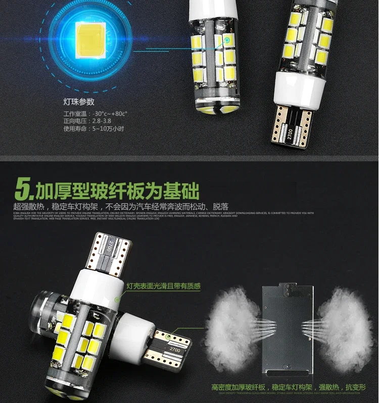 Ширина света светодиода ДЛЯ Toyota Land Cruiser FJ T10 5000K Профиль передней лампы