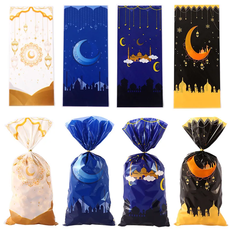 

New!20PCS Eid Mubarak Gift Bags Plastic Cookie Candy Bag Ramadan Kareem Decor Eid Al-fitr Gift Islamic Muslim Party Supplies