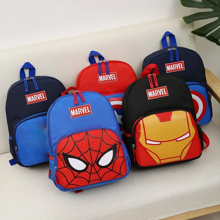 Kindergarten Backpack Captain America Spider-Man Iron Man Printed Children's School Bag Boys Large Capacity Bags for 3-12y