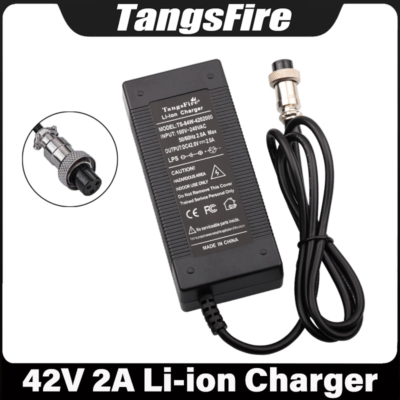 

36V Lithium Battery Charger Output 42V 2A 36V 10Series Electric Scooter E-bike 3P GX16 Connector Fast Charger