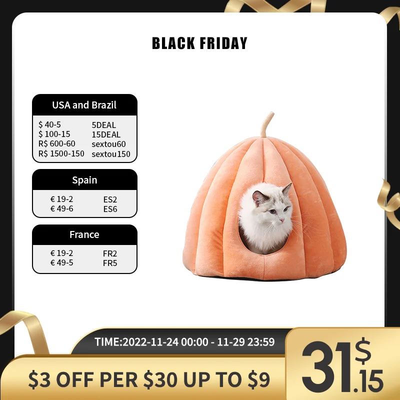 

Кровать в виде тыквы, кошек, кроликов, собак, пещера, подушка, маленький котёнок, домик, Конура, кровать для кошки, кровать для согрева, теплый Cuddler, спящий собачий щенок с капюшоном