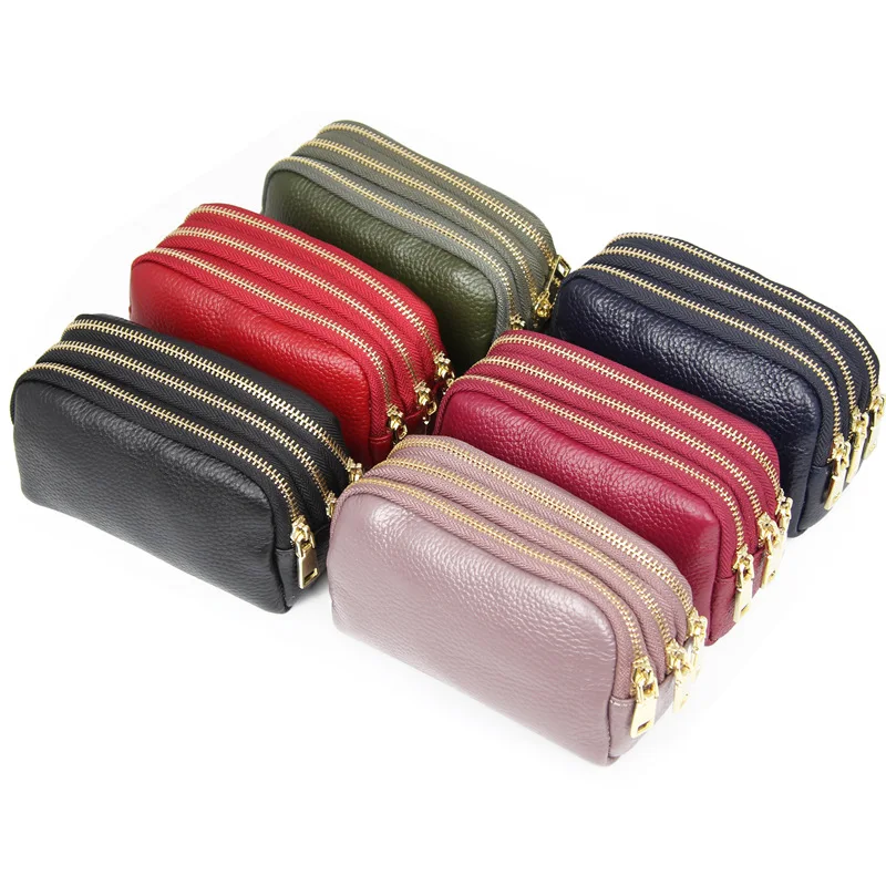 

PU Leather Women Card Coin Key Holder Change Pouch Purse Mini Pocket Zipper Popular Small Money Bag Wallet High-capacity