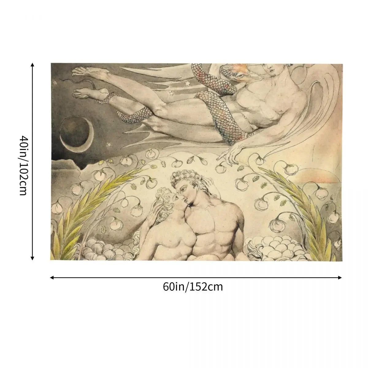 HD Сатана наблюдает за очагания Адама и Евы Уильям Блейк ВЫСОКОГО ДЕФИНЦИИ