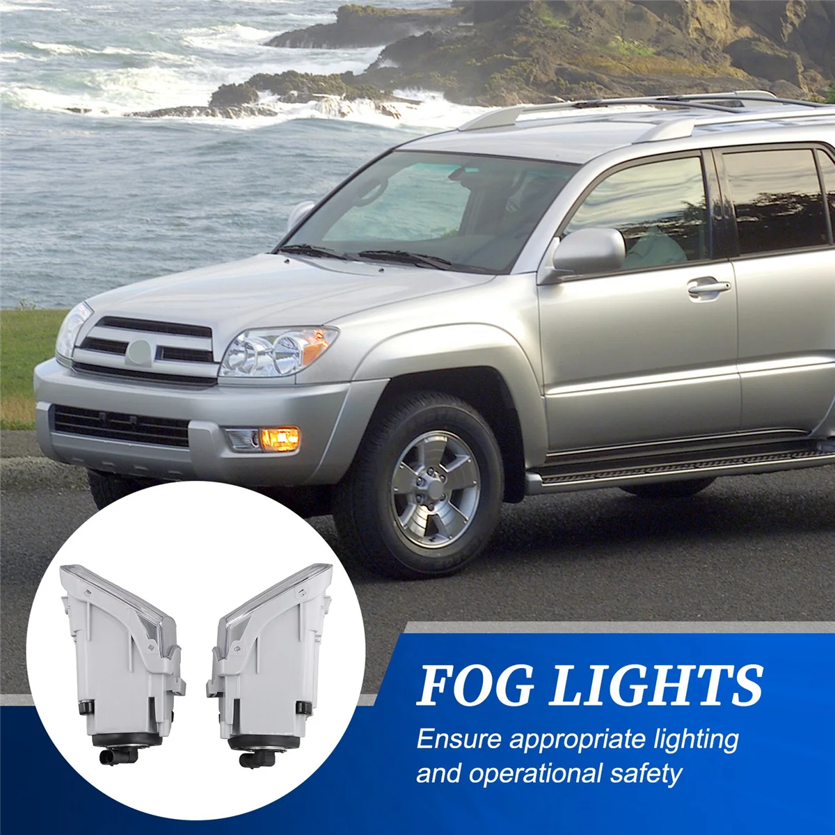 Для Toyota 4Runner 2003-2005 автомобильные прозрачные линзы хромированный корпус ABS