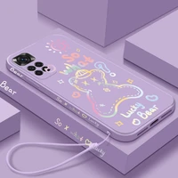 Redmi Note Pro 10s Cover Bear Hand Strap TPU Phone Case for Redmi Note Pro 11T Poco Lite