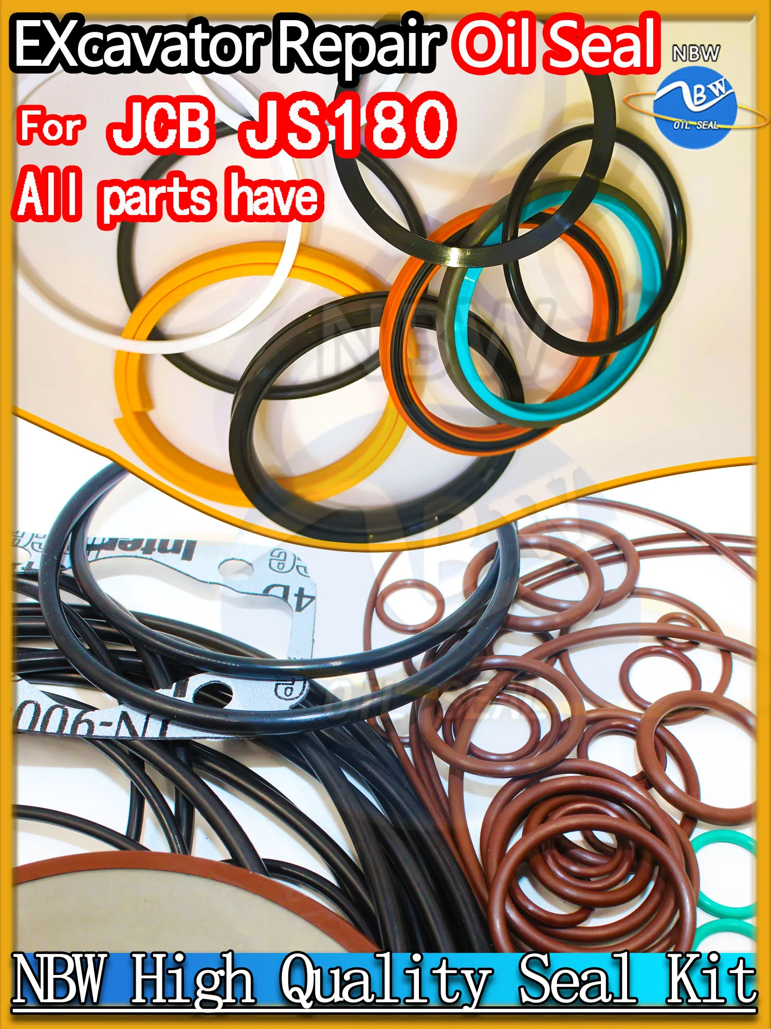 

For JCB JS180 Excavator Oil Seal Kit High Quality Repair Swing Gear Center Joint Gasket Nitrile NBR Nok Washer Skf Service Track