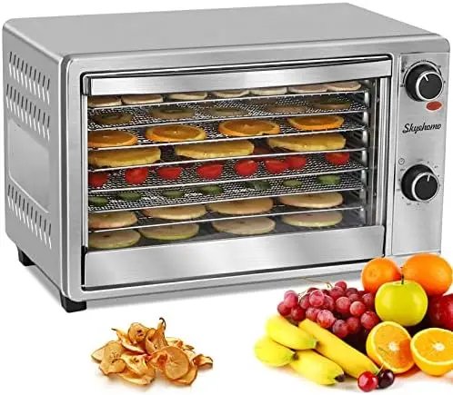 

Dehydrator Machine, 8-Stainless Steel Trays, Food Dryer with Temperature Control & 24Hour Timer, Recipe Book, For Jerky, He