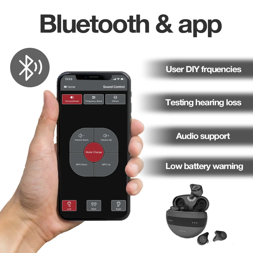 Bluetooth-слуховые аппараты для пожилых людей с зарядкой аккумулятором и