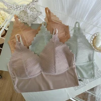 solid corset women lace sexy vest seamless bra padded push up bralette female brassiere summer soft backless tank tops underwear