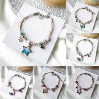 1pc newest butterfly charm bracelets bohemian colorful crystal beaded moon star bracelet handmade rope women jewelry
