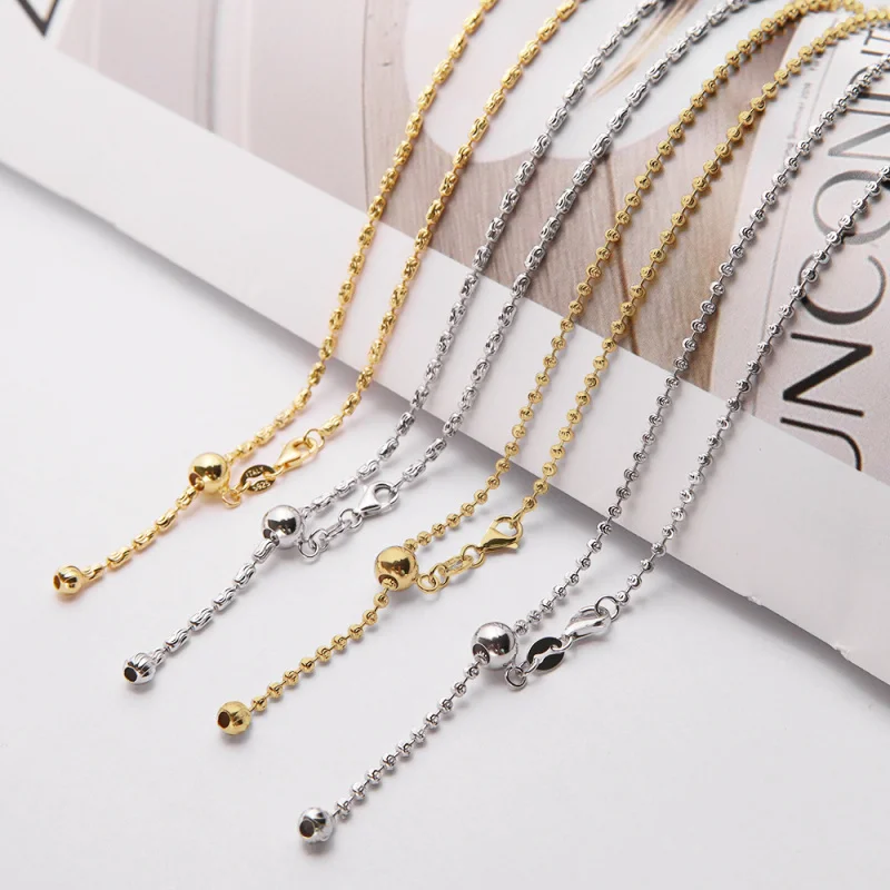 Ожерелье из стерлингового серебра S925 регулируемая цепочка с жемчугом Мачете