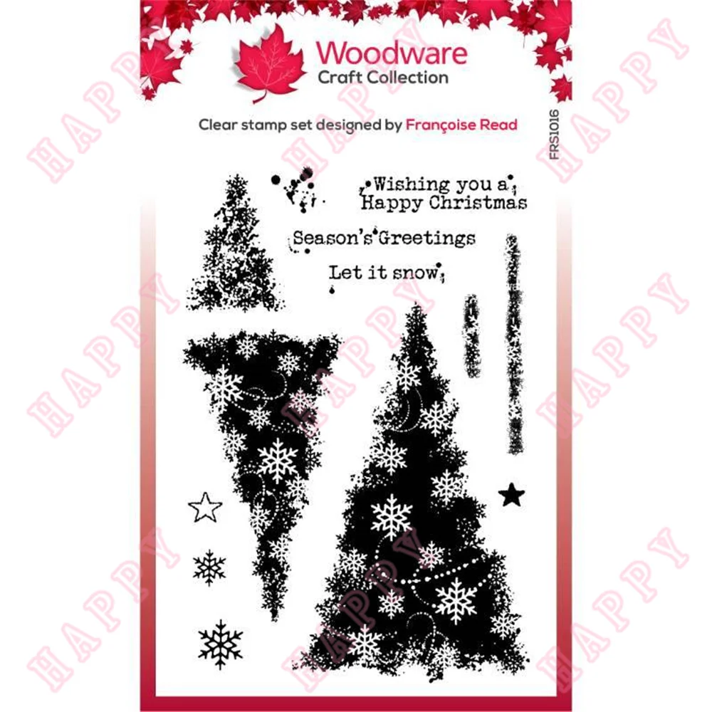 

New Clear Stamps Christmas Snowflake Trees Decoration For DIY Scrapbooking Diary Album Paper Template Card Embossing Handcraft