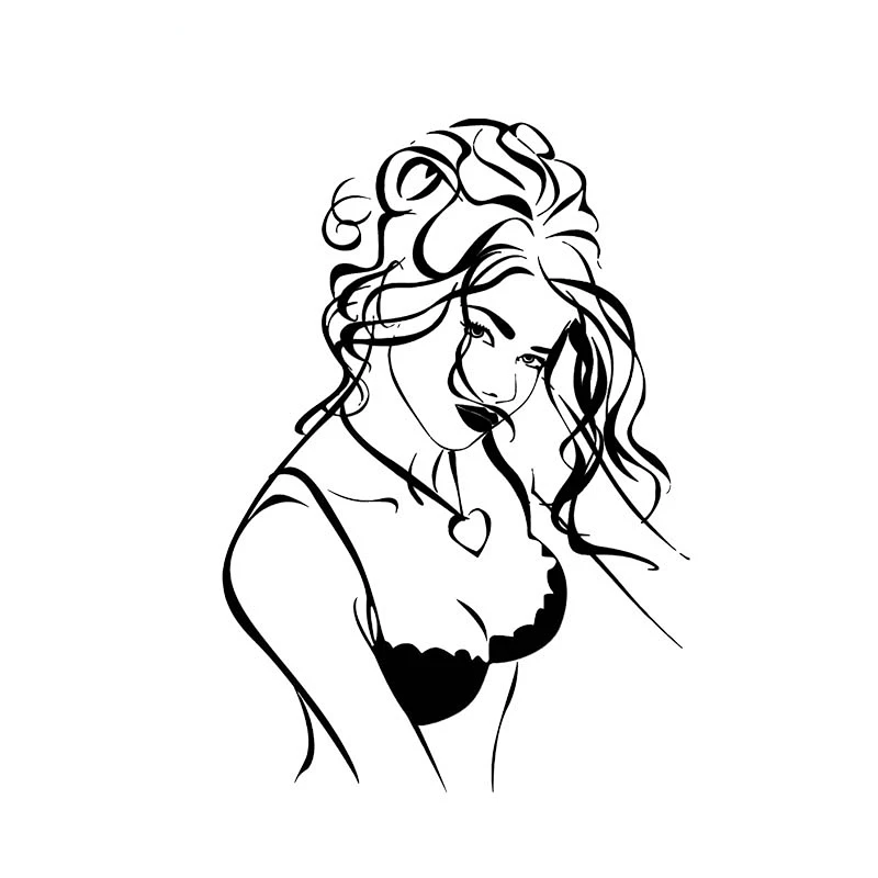 

Silhouttte Tempting Charming Naked Lady Decal Black/Silver Popular Style Car Sticker Vinyl 9.3*13.3CM
