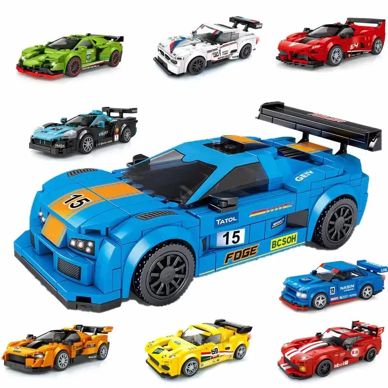 MOC-строительные блоки игрушки наклейки F1 8 сеток автомобильные подарочные