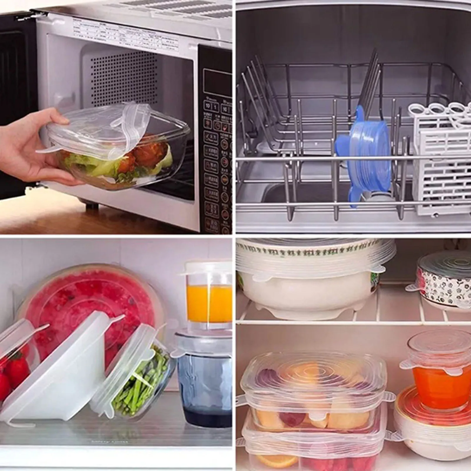 24 шт. Силиконовые эластичные крышки растягивающиеся высокотемпературные