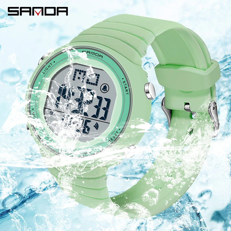 SANDA NEW Fashion Brand Sports Women Watches Fashion Casual Waterproof LED Digital Watch Female Wristwatches Women Clock 9002 enlarge