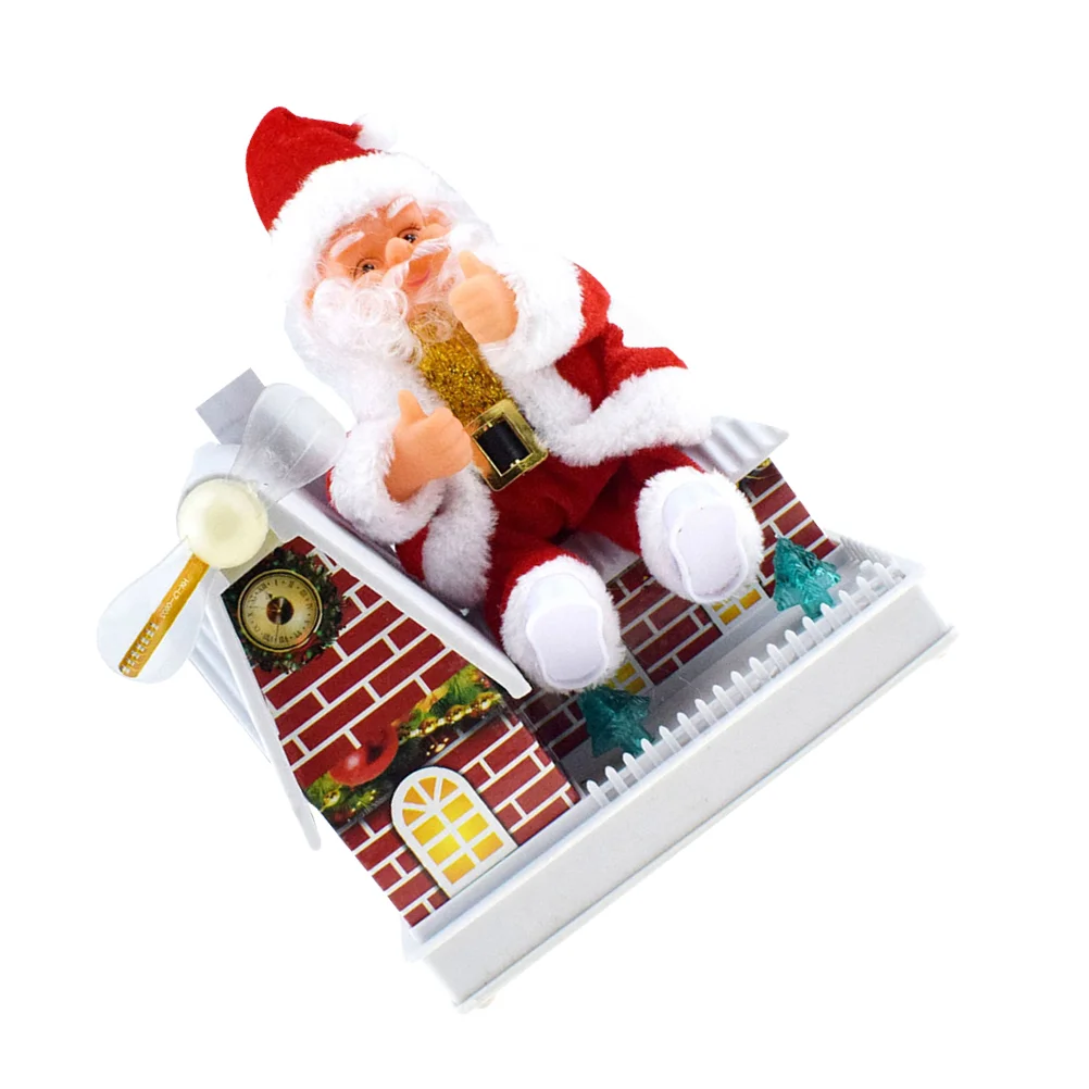 

1PC Xmas Music Model Rotating Windmill House with Colorful Lights Santa Claus Ornament No