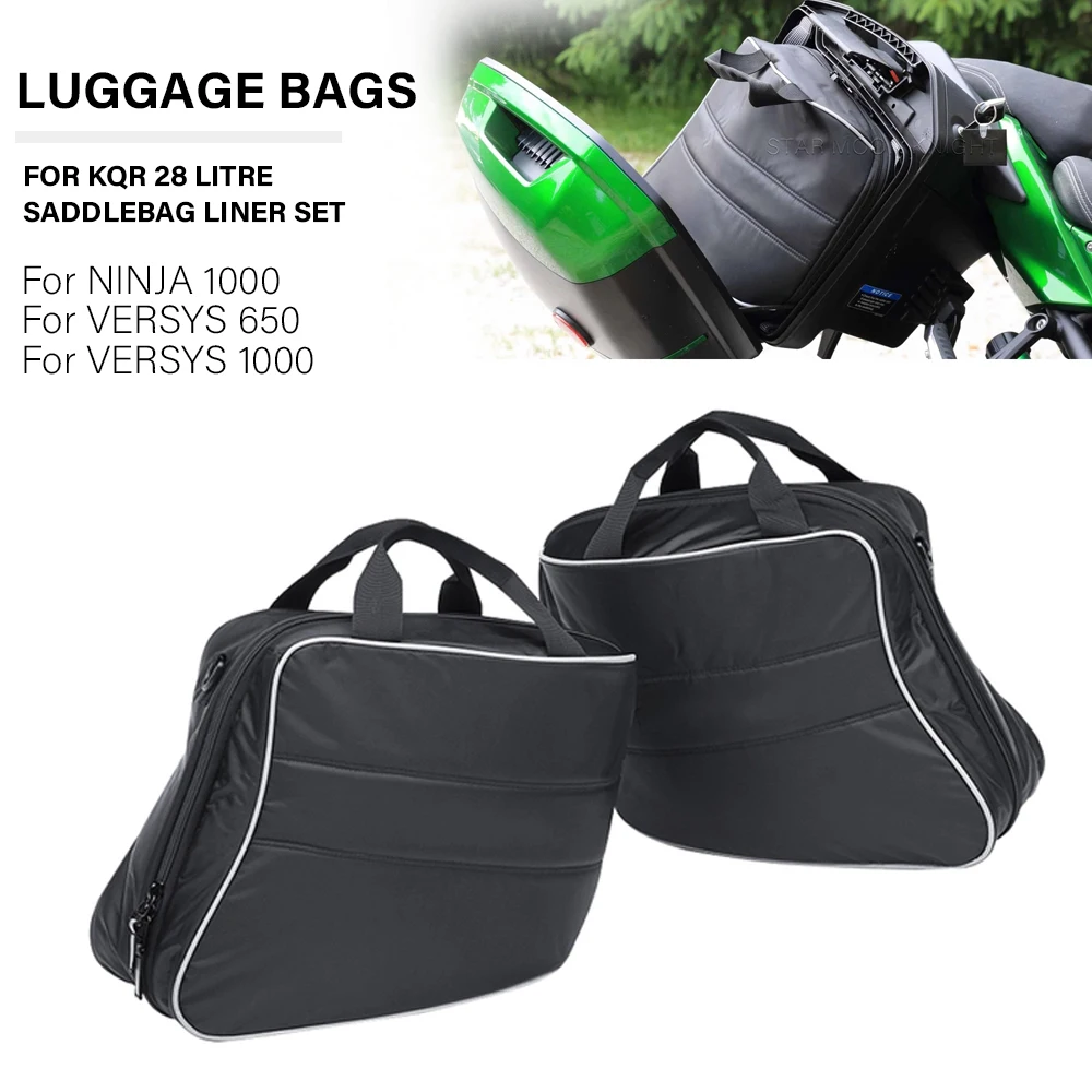 For Kawasaki Versys 1000 650 Versys650 Ninja 1000 H2 SX Motorcycle SaddleBag Travel Waterproof Inner Luggage Bag For KQR 28L