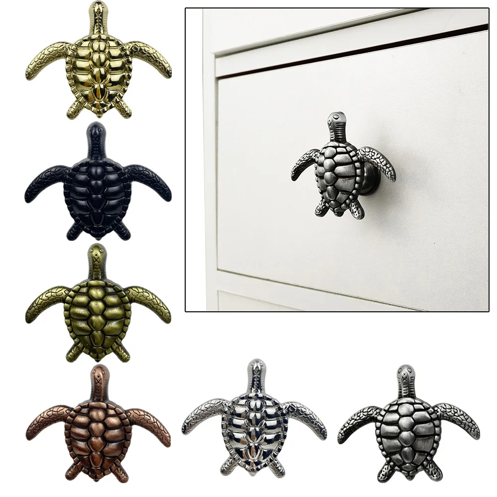 

1PC Tortoise Shape Zinc Alloy Furniture Handle Door Cabinets Knobs For Children Room Garden Improvement Building Cabinet Pulls