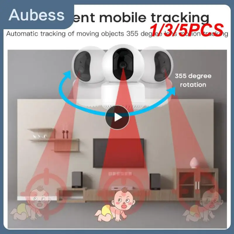 

1/3/5PCS Wifi Surveillance Cameras Indoor Humanoid Tracking PTZ Smart Home Security Protection Audio SD Card IP Camera Baby