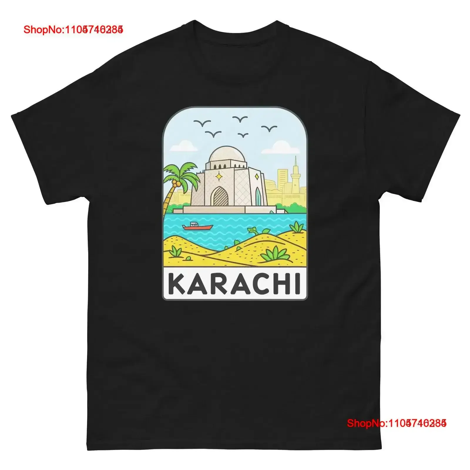 Фото Футболка Karachi World Travel Urban Area City, винтажная, с эффектом потертости, для повседневной носки, слегка дизайнерская, универсальная, мягкая. №1