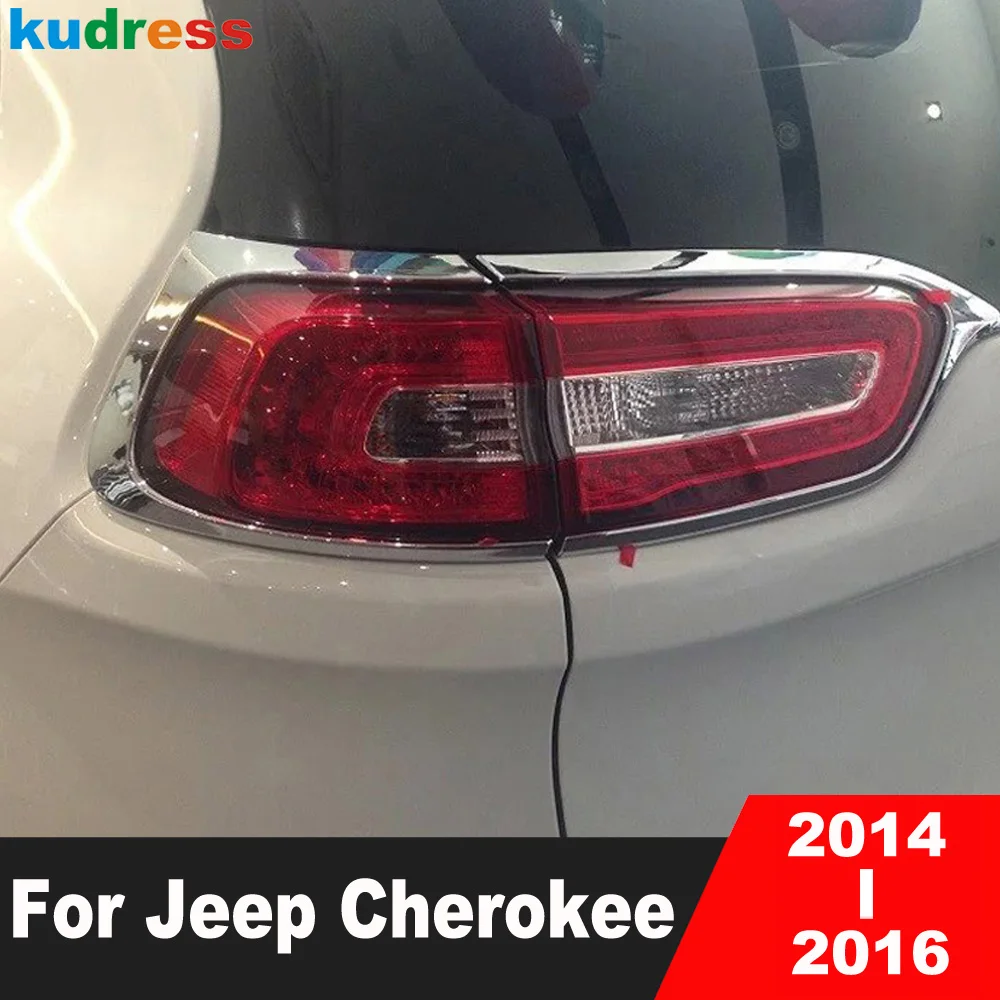 

For Jeep Cherokee 2014 2015 2016 ABS Chrome Car Rear Light Lamp Cover Trim Taillight Taillamp Bezel Trims Exterior Accessories