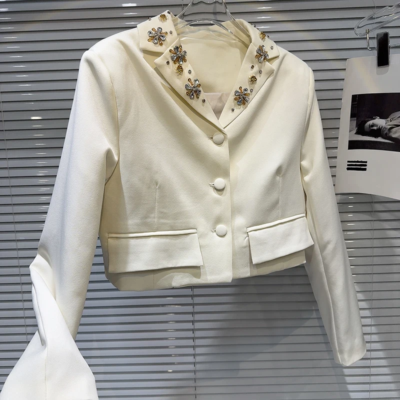 KBQ однотонный комплект из двух предметов с бриллиантами для женщин короткое