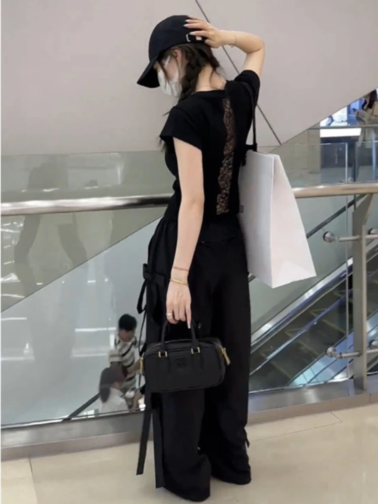 Y2k Slim Fit Hollow Out Tops Woman Pure Desire футболка из хлопка