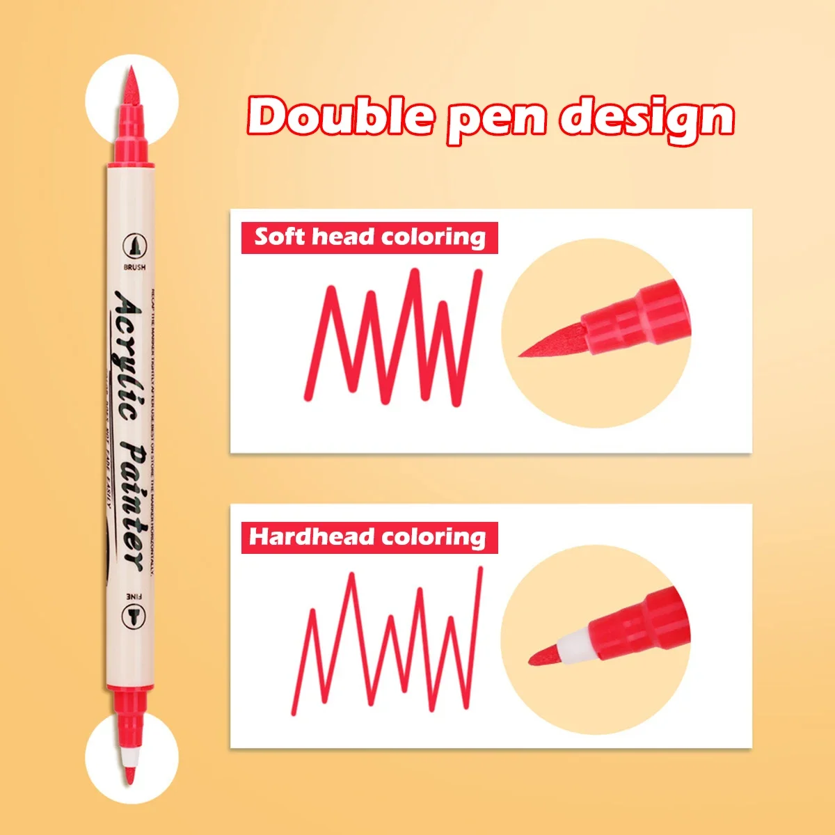 Набор акриловых маркеров с двойной головкой 12-36 цветов