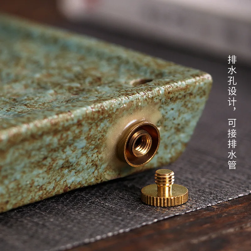 Simple Household Water Storage Dry Bubble Table Tray for Decoration Coarse Pottery Tea Ceramic Pot Trays Set Teaware Dining |