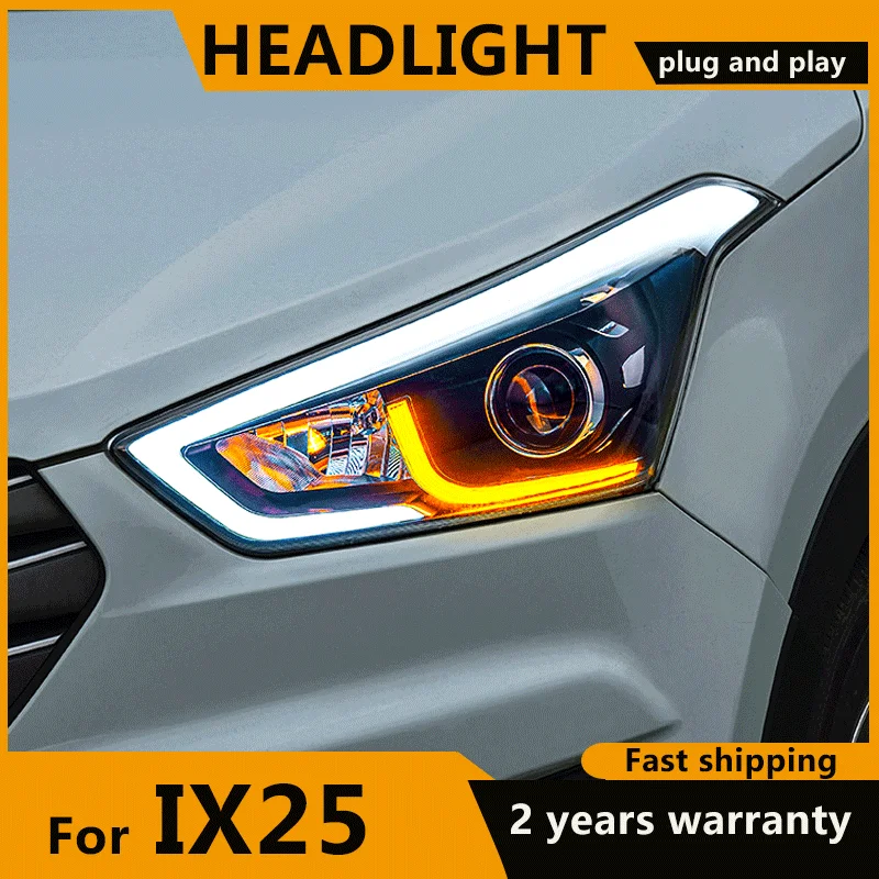 

For Hyundai IX25 2015 2016 2017 Creta LED Headlights LED Turn Signal Light LED DRL Bi-Xenon Bi-LED High Beam Low Beam