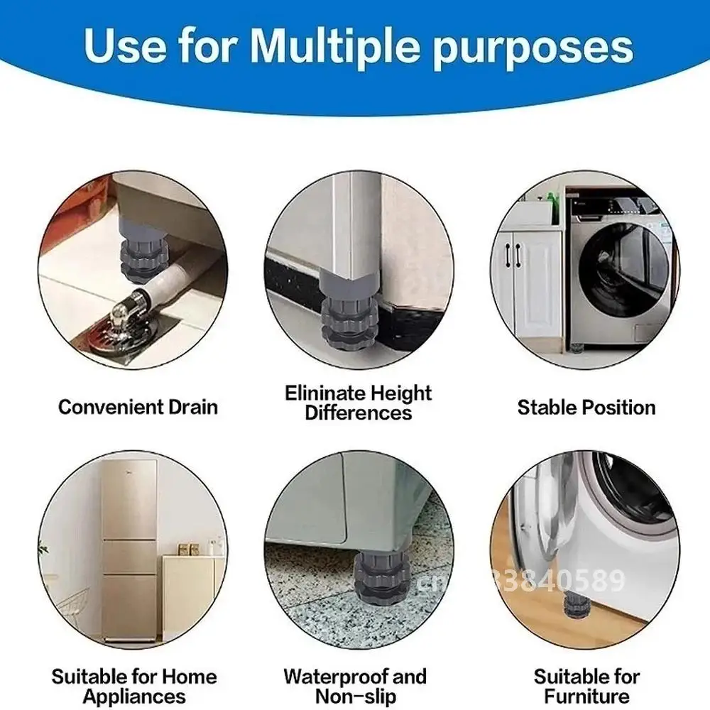 4 шт. подставка для ног стиральной машины регулируемая высота слипстоп бесшумный