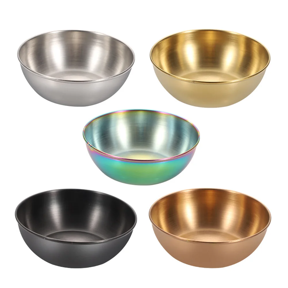 

5Pcs Sushi Dipping Bowls Stainless Steel Sauce Dishes Small Appetizer Bowls