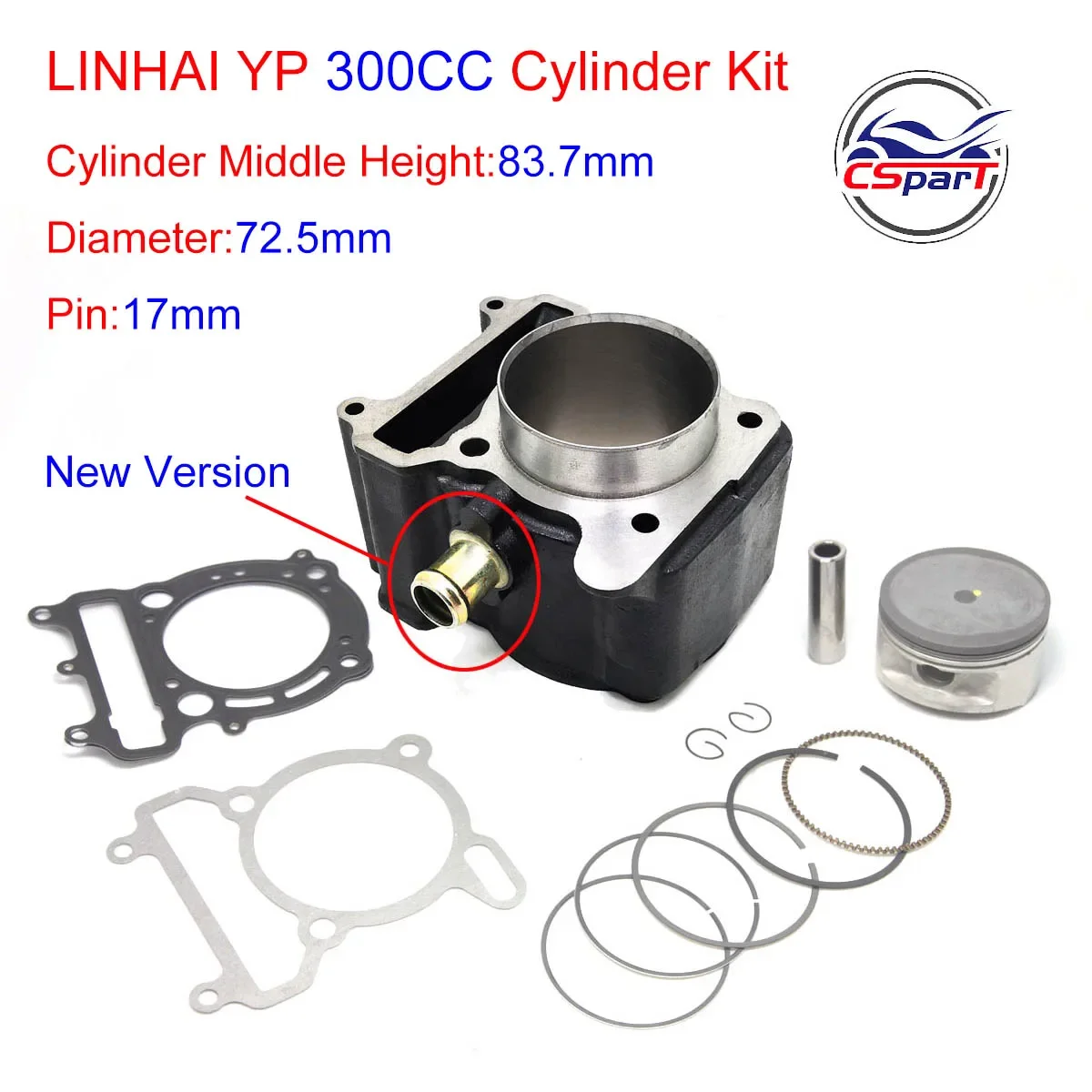 

Комплект цилиндров Racing 72,5 мм YP VOG 300 300CC Linhai JinLang QianJiang Buyang Gsmoon XinYue ATV Запчасти для багги и скутера