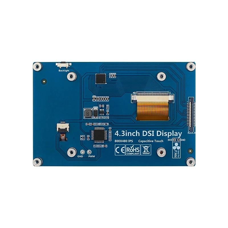 Фото 4,3/5-дюймовый емкостный ЖК-дисплей с интерфейсом I2C для Raspberry Pi 5/5B, IPS, высокое разрешение 800*480, с кронштейном №2