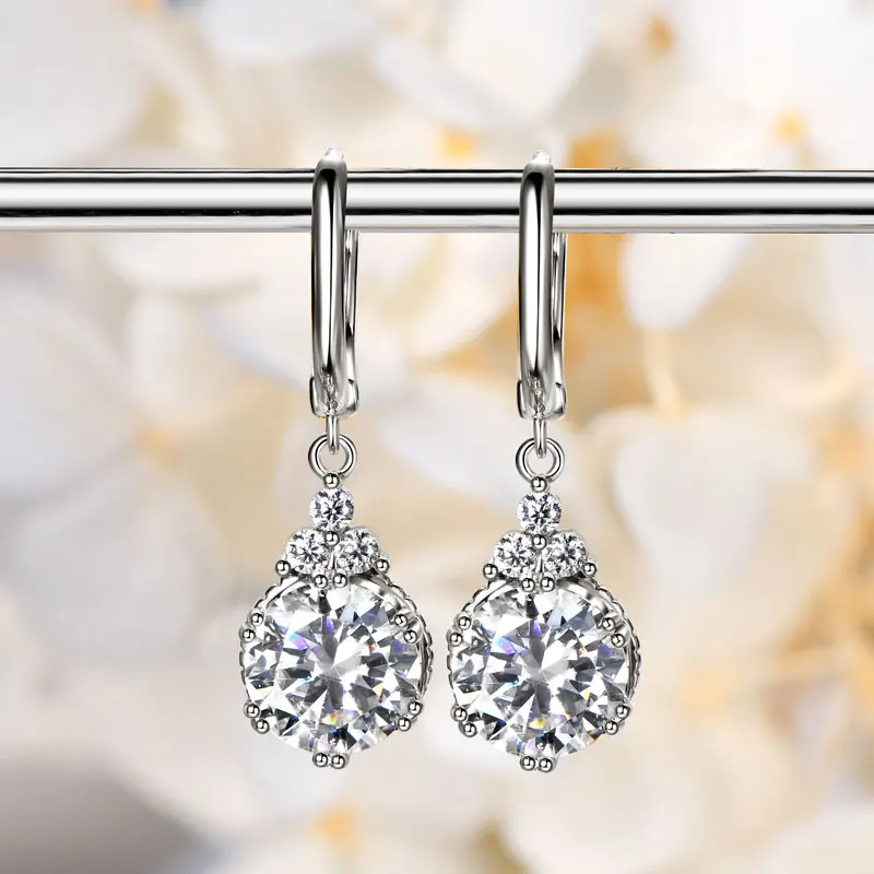 IOGOU новые серьги-кольца D1.09CT D2.09CT с бриллиантами из муассанита для женщин серебро