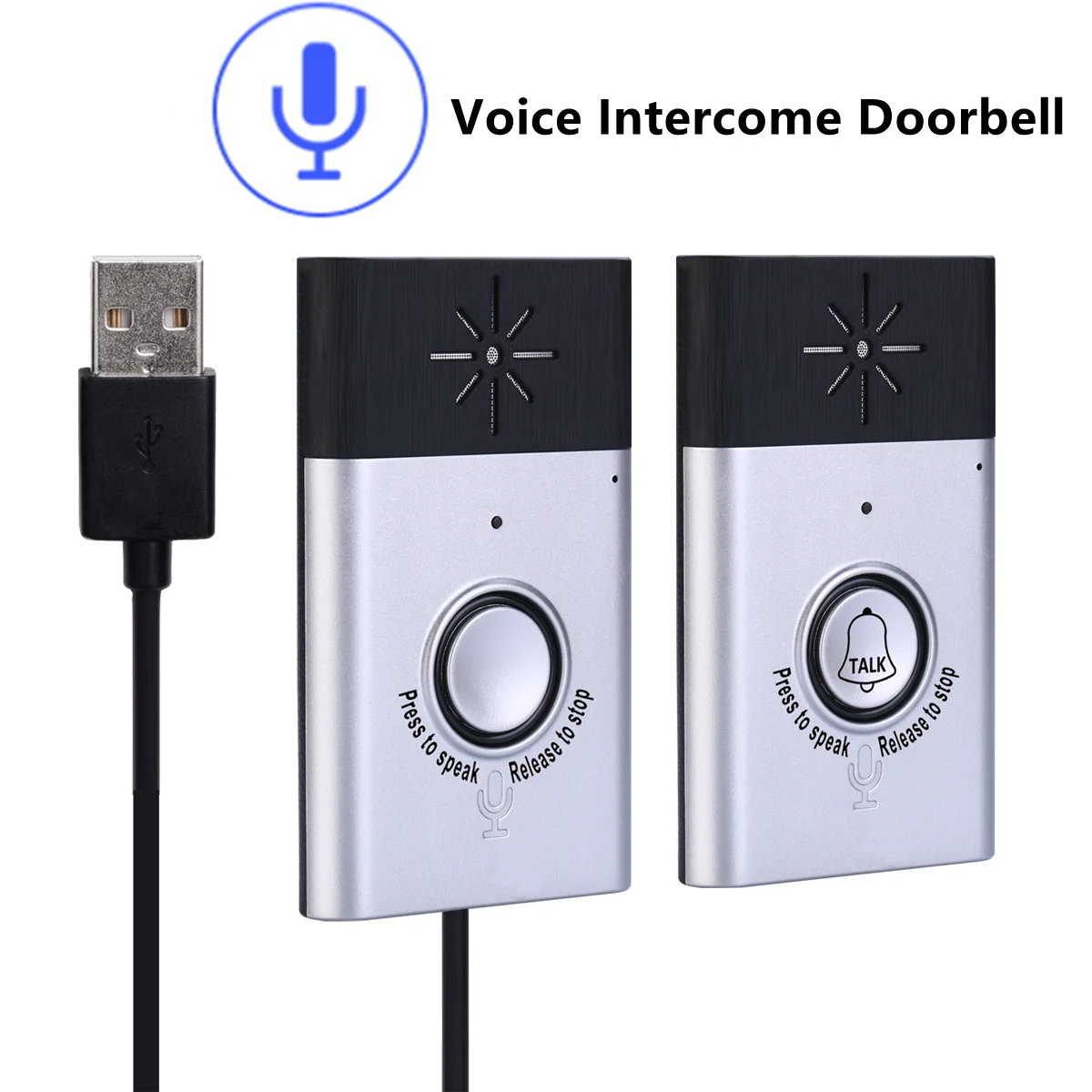 

Wireless Voice Intercom Doorbell Visitor Hand Calling Bell Two-way Voice Talk Smart Home Security Speak Door Bell Apartment Home