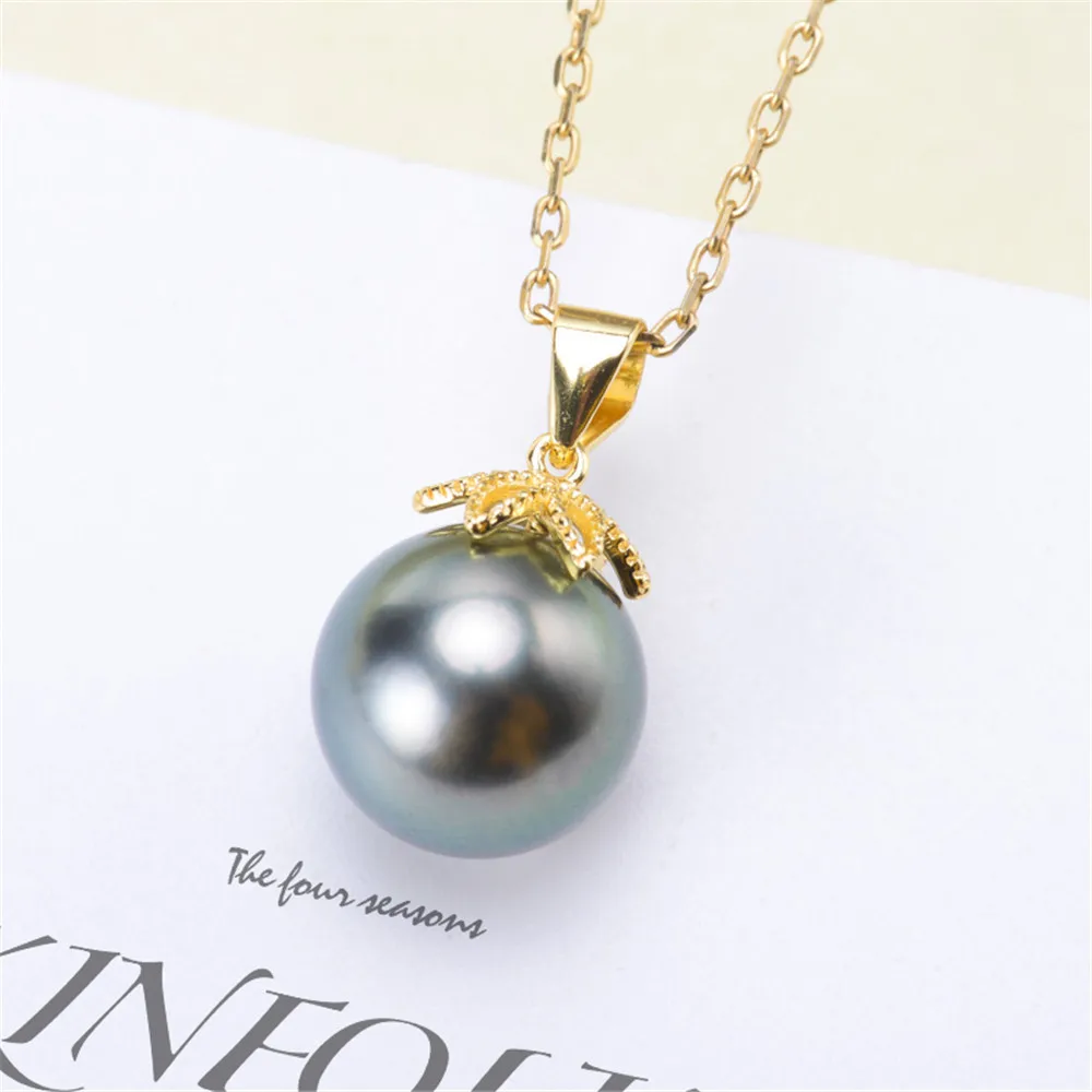 

DIY Pearl Accessories S925 Sterling Silver Pearl Pendant Empty Holder Fashion Necklace Pendant for Women with 8-10mm Beads
