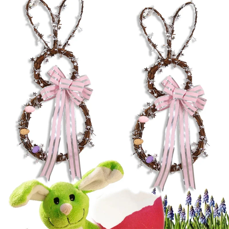 Пасхальный венок сделай сам 2022 Декоративная гирлянда с кроликом и пасхальные