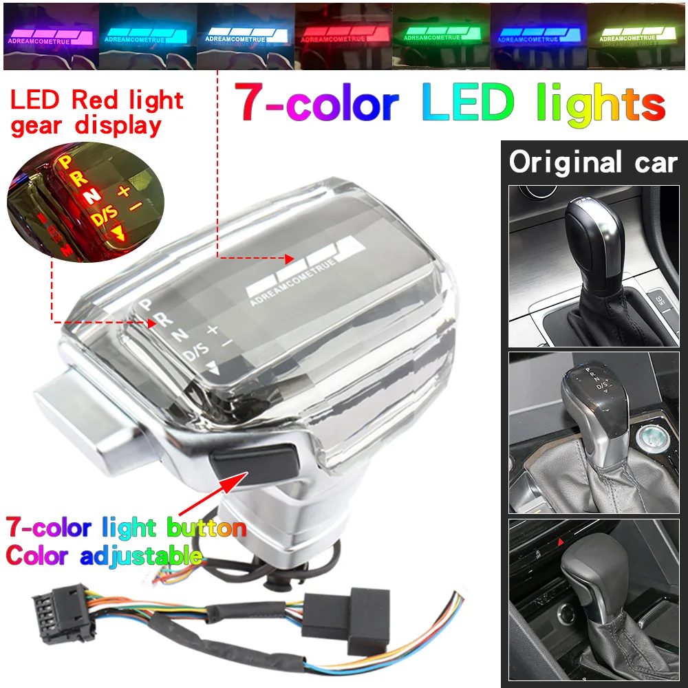 

Ручка переключения передач с LED-подсветкой и кристаллическим покрытием для Volkswagen VW Golf Mk 6 7, Passat B7 B8, Tiguan Mk2, DSG, автоматическая коробка передач.