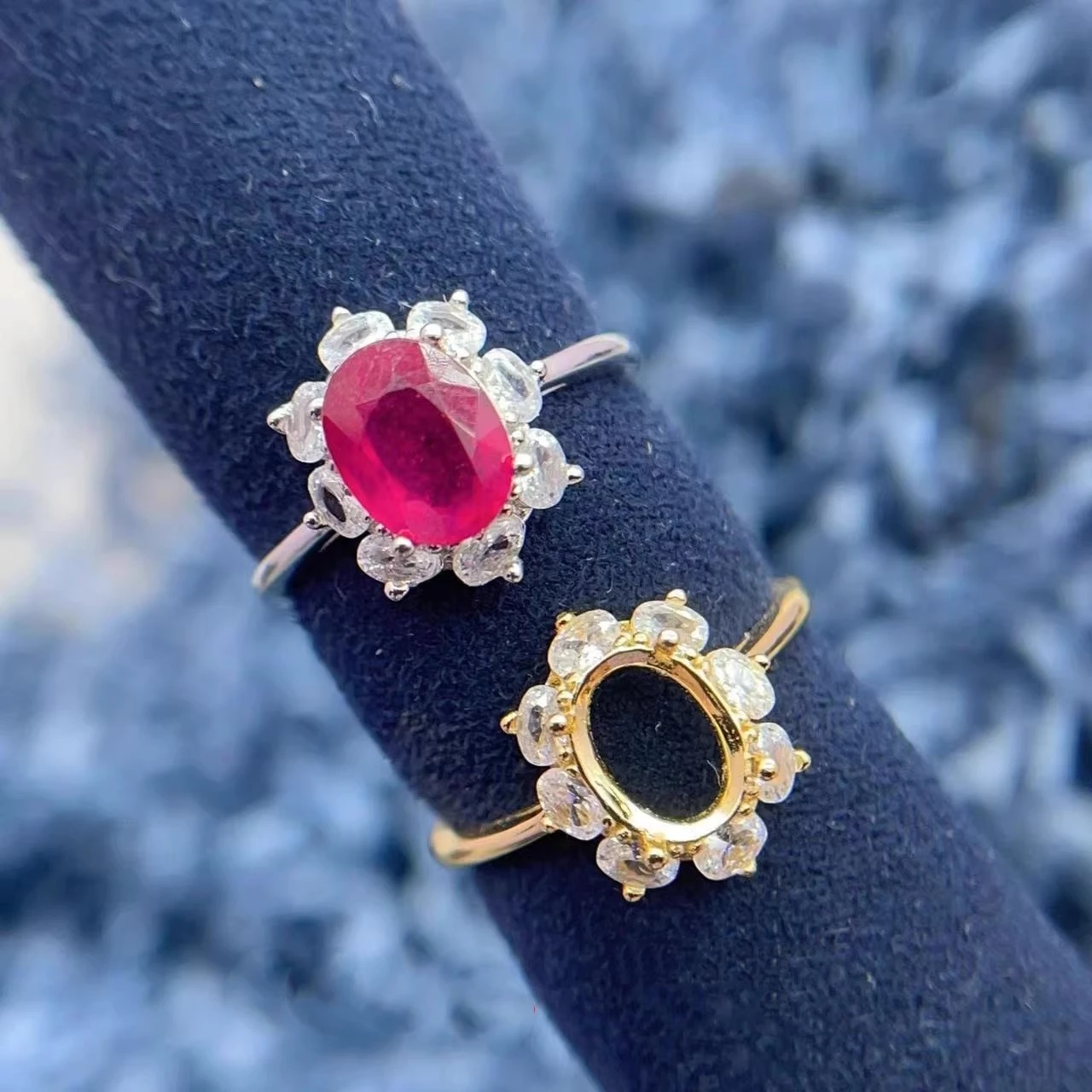 MeiBaPJ инкрустация 6*8 мм эллиптический камень S925 Стерлинговое Серебро DIY пустой