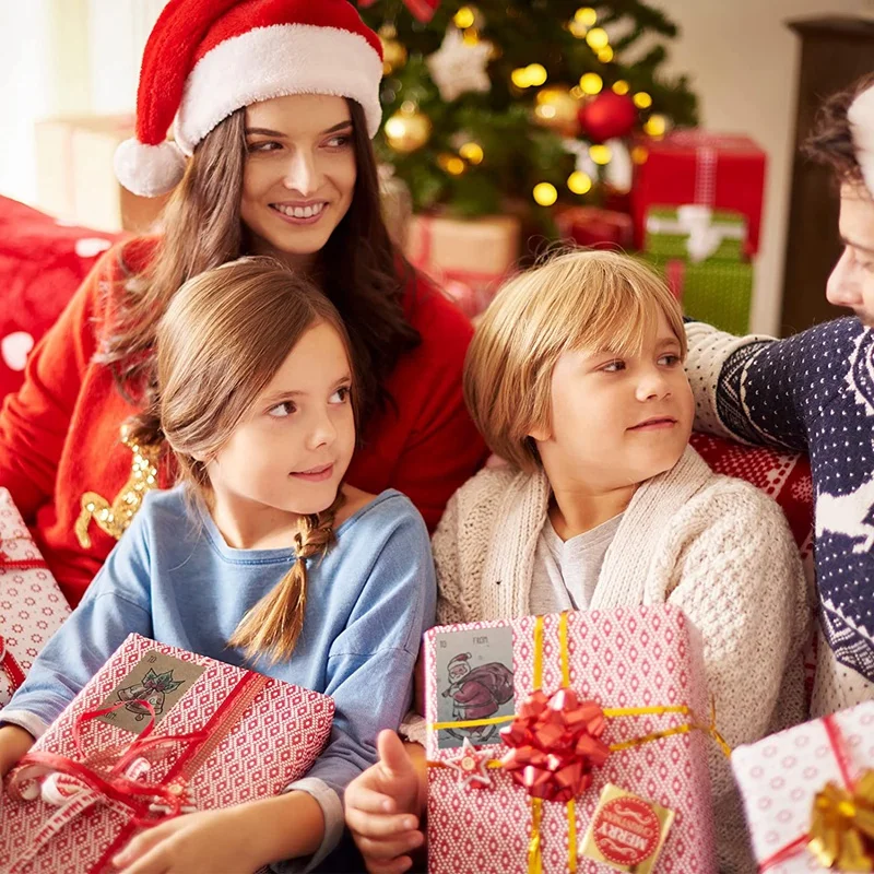 

Merry Christmas Gift Tags,250 Pcs Of 2 X 3 Inch Self-Adhesive Sticker Labels With 6 Designs, Decorative Name Tags