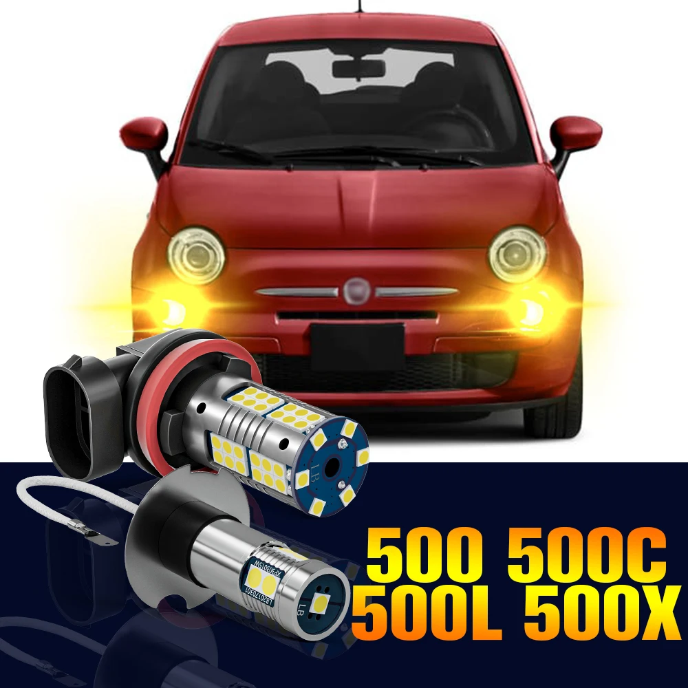 

2pcs LED Fog Light Bulb Lamp For Fiat 500 500C 500L 500X 2007-2018 2008 2009 2010 2011 2012 2013 2014 2015 2016 2017 Accessories