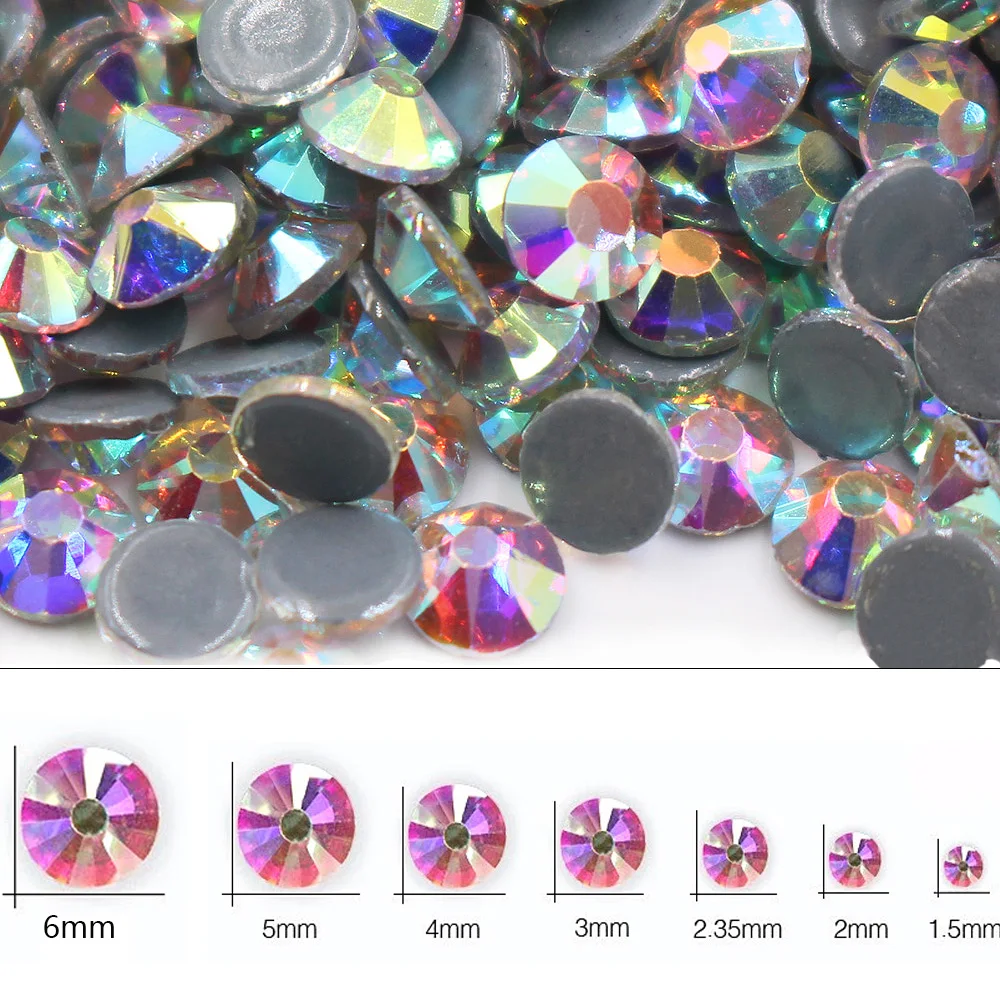 Женские цветные стразы стеклянные бусины с плоским основанием горячей фиксацией
