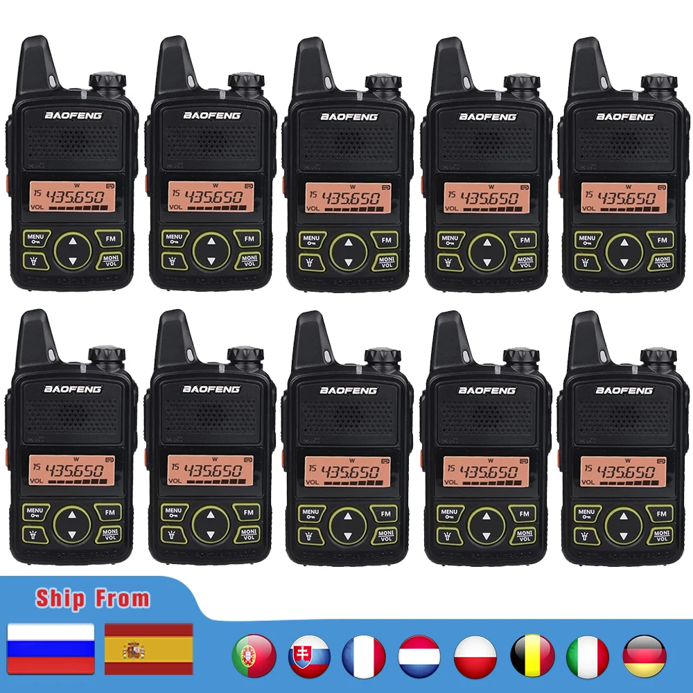 10 шт. оригинальная портативная мини-рация Baofeng BF-T1 УВЧ 400-470 МГц КВ трансивер